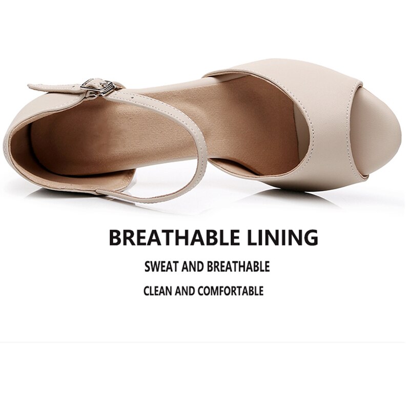 Vrouwen Echt Leder Latin Dansschoenen Vrouw Zachte Zool Bachata Salsa Dansen Schoenen Meisjes Gold Hak Ballroom Dans Sandalen