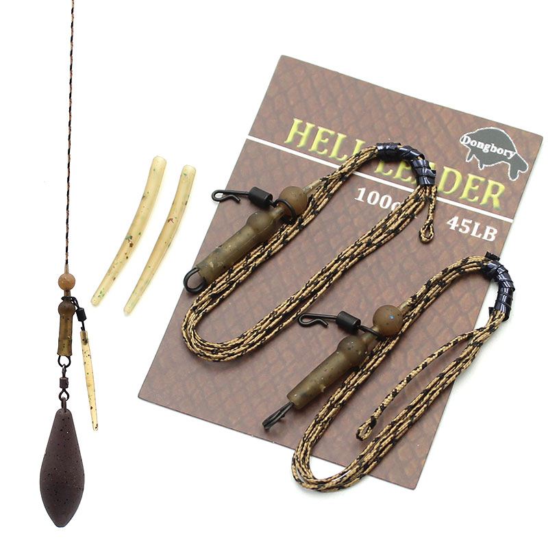 100cm Carp Fishing Ready Made Carp Rigs Braided Leadcore Fishing Line Carp Tackle Set With Swivels Rig For Fishing Equipment