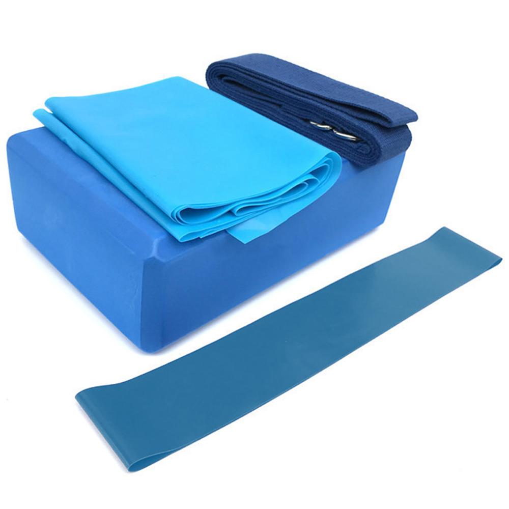 4 stk yoga utstyr sett med yoga ball blokker stretching stropp motstand loop band yoga startsett