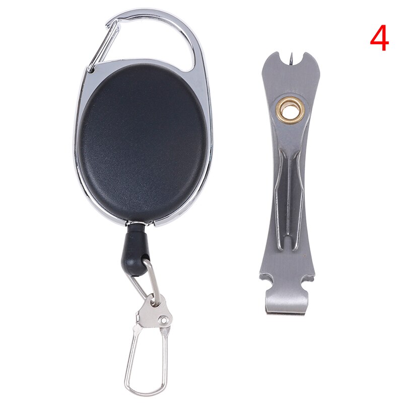 Vissen Quick Knoop Tool Snelle Tie Nail Knoper Vliegbindset Lijn Cutter Clipper Nipper W/Zinger Retractor Visgerei Accessoires: A4
