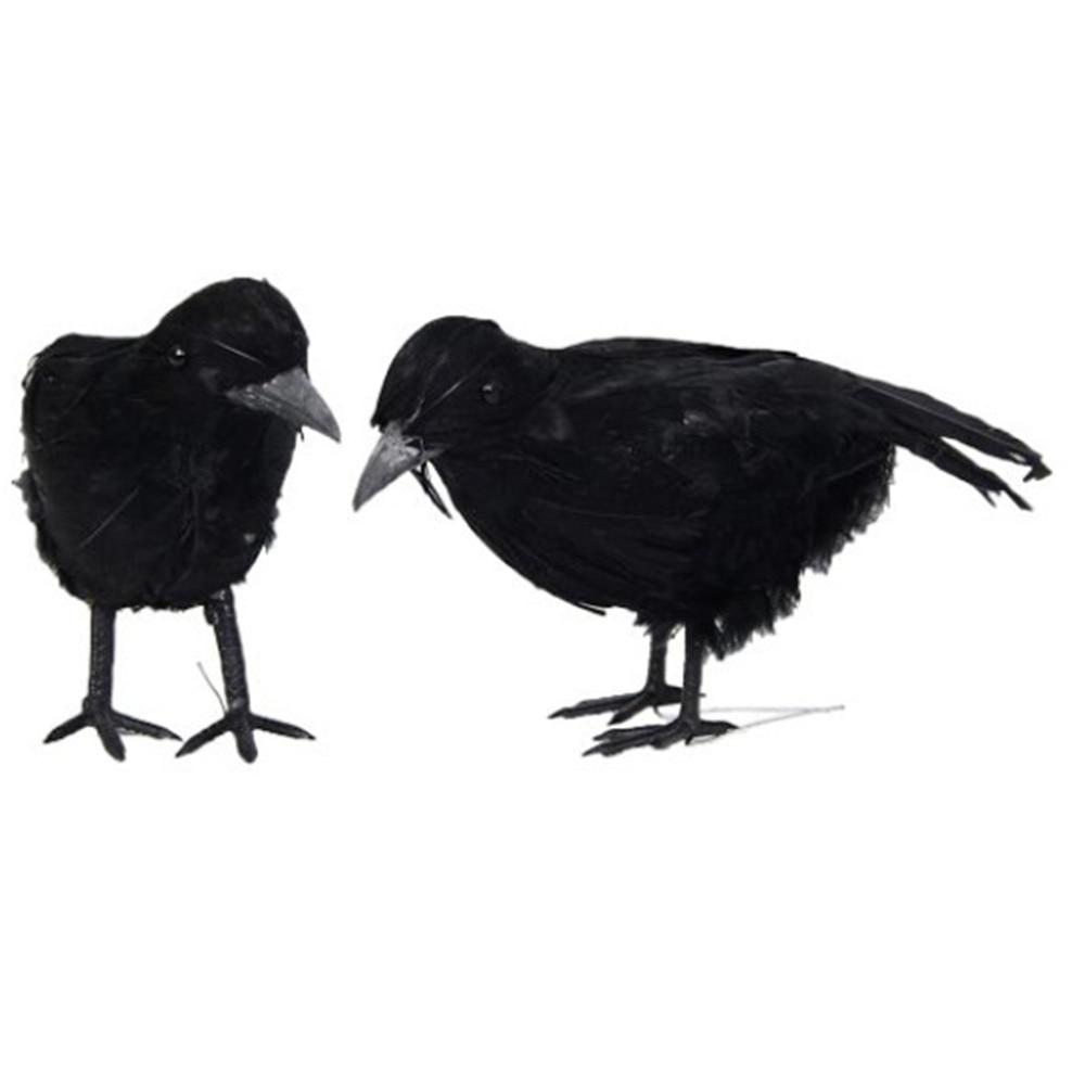 Halloween kunstig krage sort fugl ravn prop skræmmende dekoration til fest event fest diy dekorationer