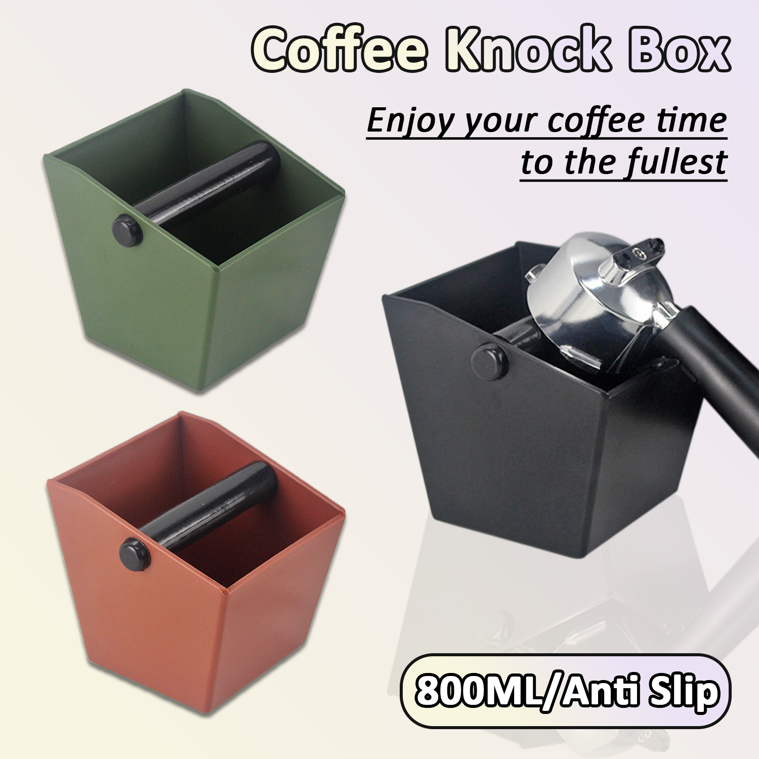 Caja de golpe de café de 800ML/450ML, cubo de basura de café antideslizante, contenedor de posos de Espresso, cubo de basura para café en casa, accesorios de café