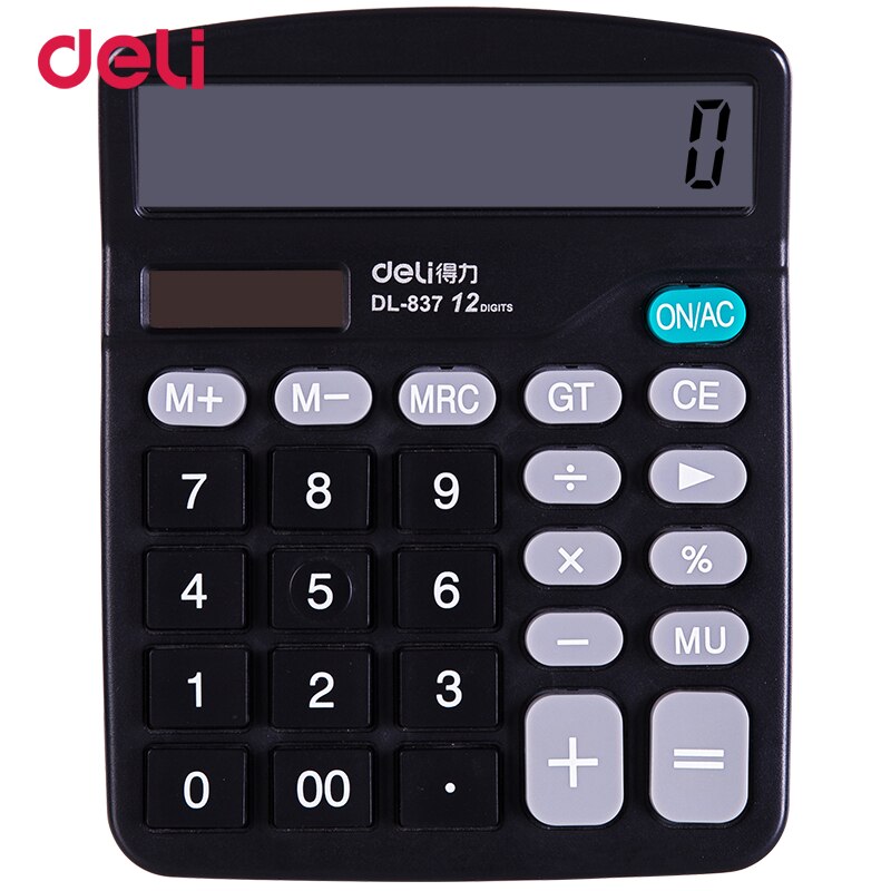 Deli cheap two power supply solar calculator for office table accounting school teach classic durable multifunctional calculator
