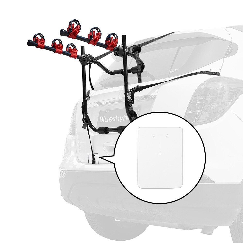 Car Rear Trunk Bicycle Rack Three Bikes Stand SUV Vehicle Trunk Mount MTB Bike Cycling Stand Storage Carrier: Rack and stickers
