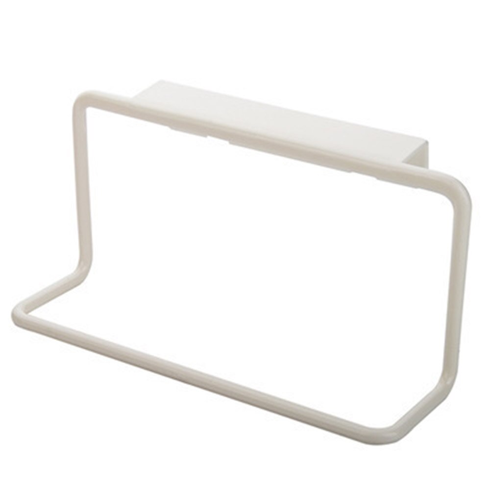 Towel Rack Hanging Holder Organizer Bathroom Kitchen Cabinet Cupboard Hanger Towel Sponge Holder Storage Rack For Bathroom: White