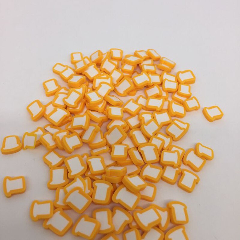 Simulation de tranches de pain grillé en polymère, 100 pièces, saupoudrages d&#39;argile chaude pour artisanat Scrapbooking décoration de téléphone, fabrication artisanale 10mm: Default Title