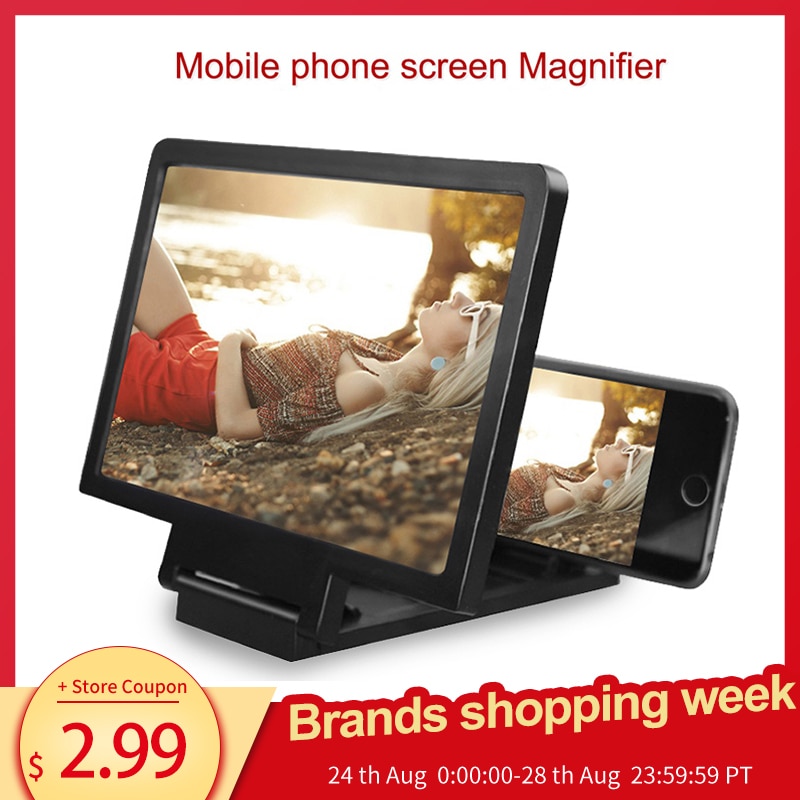 Caseier 3D Screen Versterker Mobiele Telefoon Screen Video Vergrootglas Voor Mobiele Telefoon Smartphone Vergroot Screen Telefoon Stand Beugel