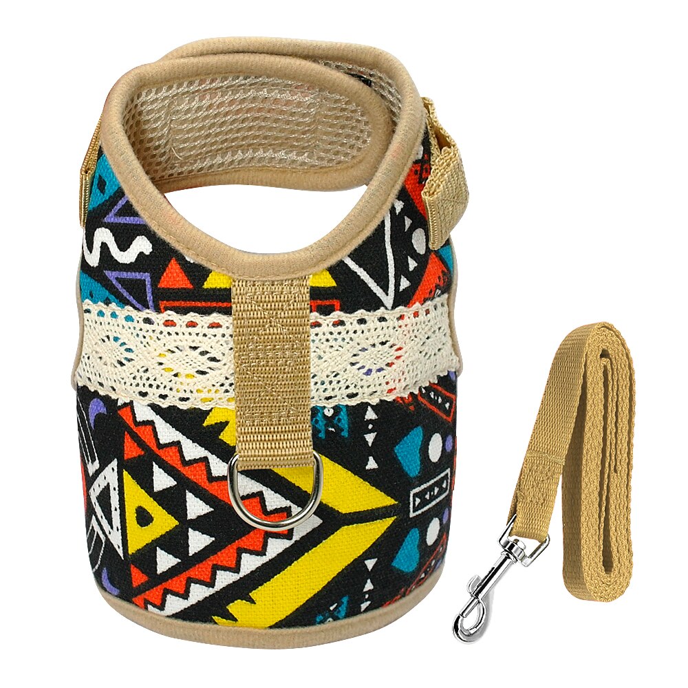 Adjustbale Harnas Hond Jassen Kleding Gewatteerde Vest Kat Kitten Harness en Leash voor Walking Escape Proof Voor Kleine Honden: Coffee / XL