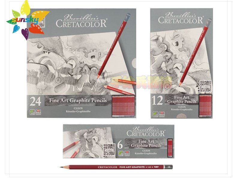 Conjunto de lápices de grafito Cretacolor, suministros de arte , , serie CLEOS, 6/12/24 Uds.