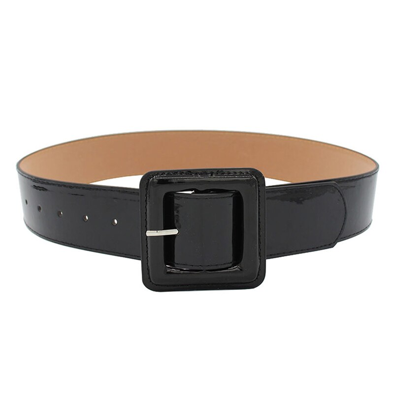 Cinturón ancho de charol para mujer, cinturón ancho con hebilla, accesorio para vestido, corsé, faja