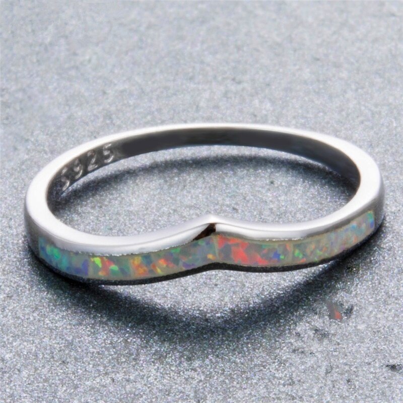 Populaire witte opaal v-vormige ring vrouwen bruid romantisch banket bruiloft glamour accessoires minnaar sieraden