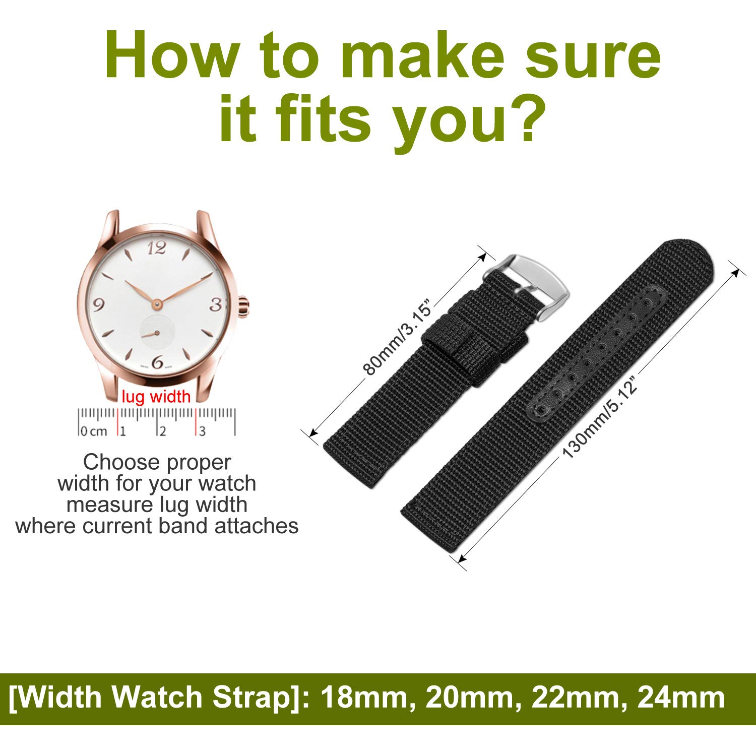 Ure tilbehør nylon læder urrem til dw ure rem 18mm 20mm 22mm 24mm bredde ur erstatningsbånd