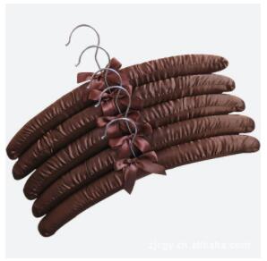 Satin Padded Hanger Silk Wrapped Clothes Hanger Clothes Hanging Silver Hook Sponge Hangers Clothes Shop Display Hangers: 17 coffee