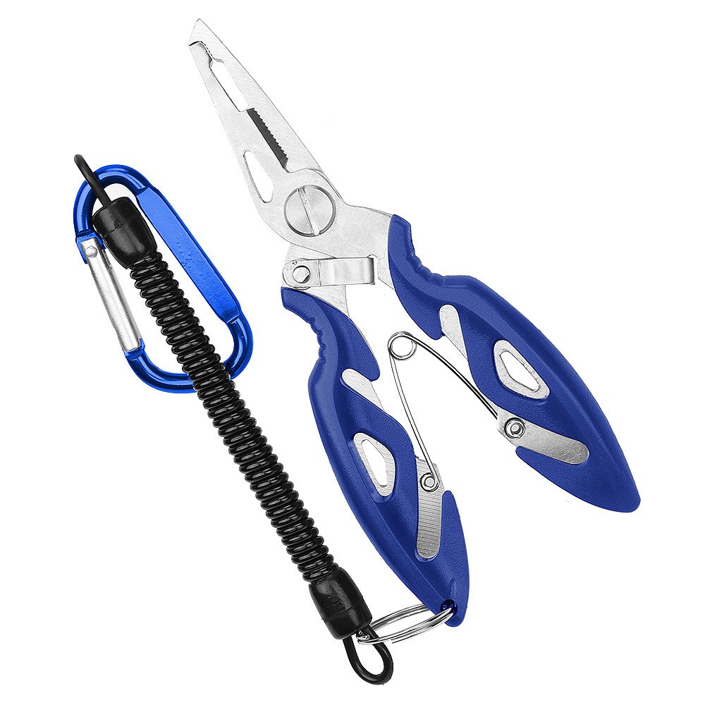 DONQL Multifunktionale Angeln Zangen Scheren Linie Cutter Haken Remover Angeln Clamp Zubehör Werkzeuge Mit Lanyards Frühling Seil: Blue