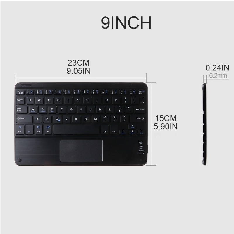 7/9/10 Inches Wireless Bluetooth Lightweight Keyboard with Touchpad Home Keypad K9FC