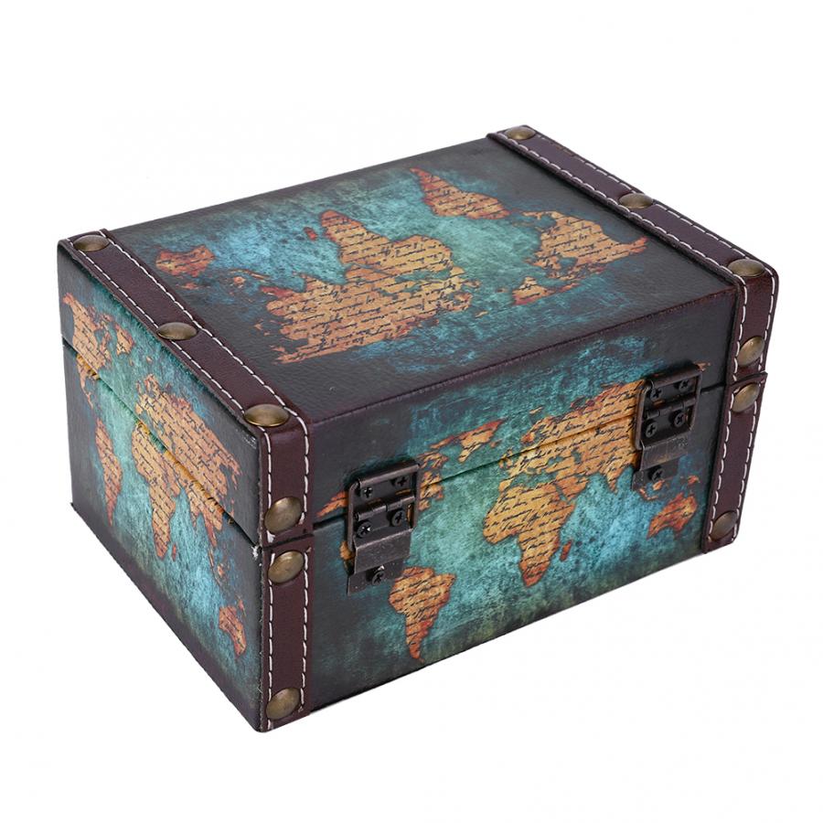 Retro European Storage Box Acrylic Wood British Style Jewelry Storage Box Home Antique Decorations Box