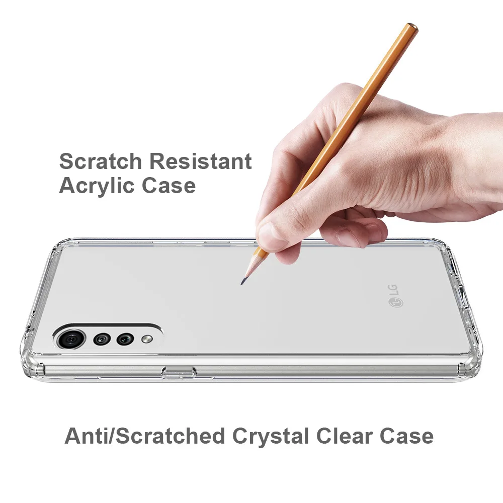 Funda acrílica transparente HD delgada para LG Velvet 5G, cubierta híbrida a prueba de golpes, marco de TPU suave con carcasa trasera dura, Fundas Capa
