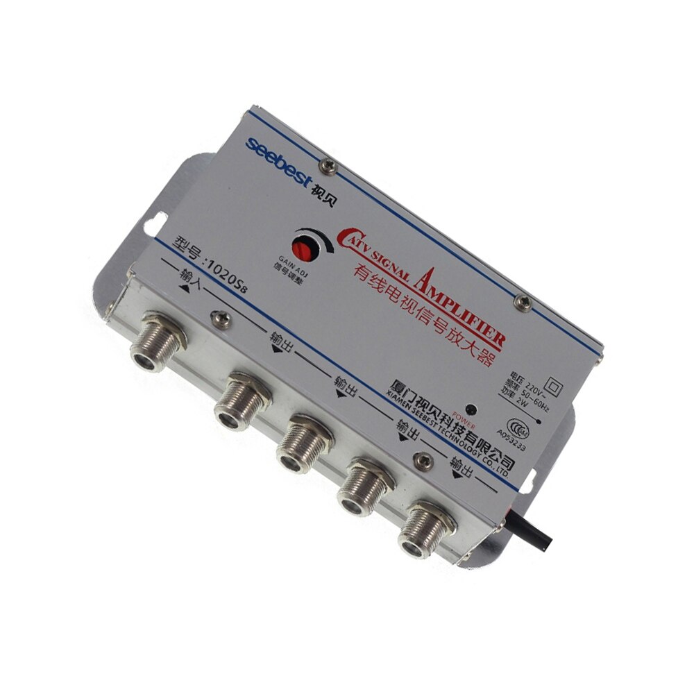 AC 220V 4 Way CATV Cable TV Signal Amplifier AMP Antenna Booster Splitter Set Broadband Home Tv Equipments