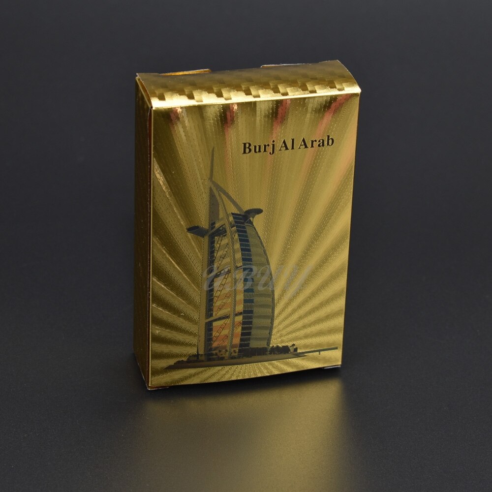 Dubai arkitektur guldfolie guld spillekort pokerspil vandtætte kort til ven souvenir: Dyb blå