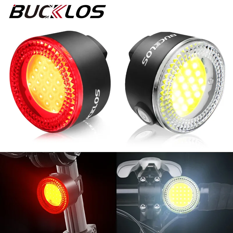 BUCKLOS Fietslicht COB Voor Achter Fietsverlichting LED Oplaadbare Mountain Road Fietslamp MTB Achterlicht Fietsen Zaklamp