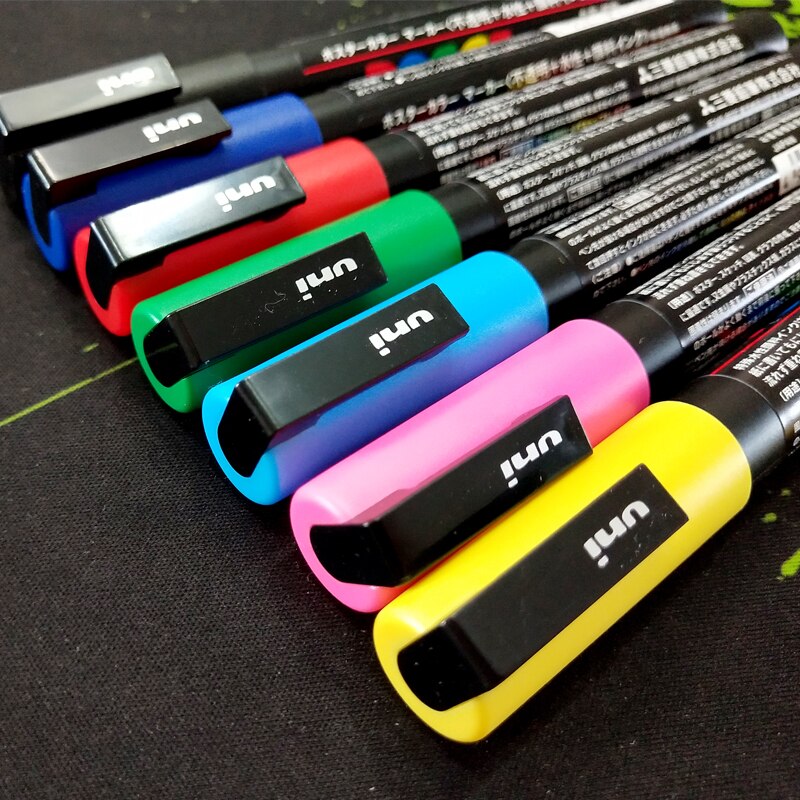 Uni POSCA PC-1M / 3M / 5M Pop Poster Werbung Stift auf wasserbasis Marker Stift Anfänger Malerei färbung Spezielle Marker Kuli-einstellen