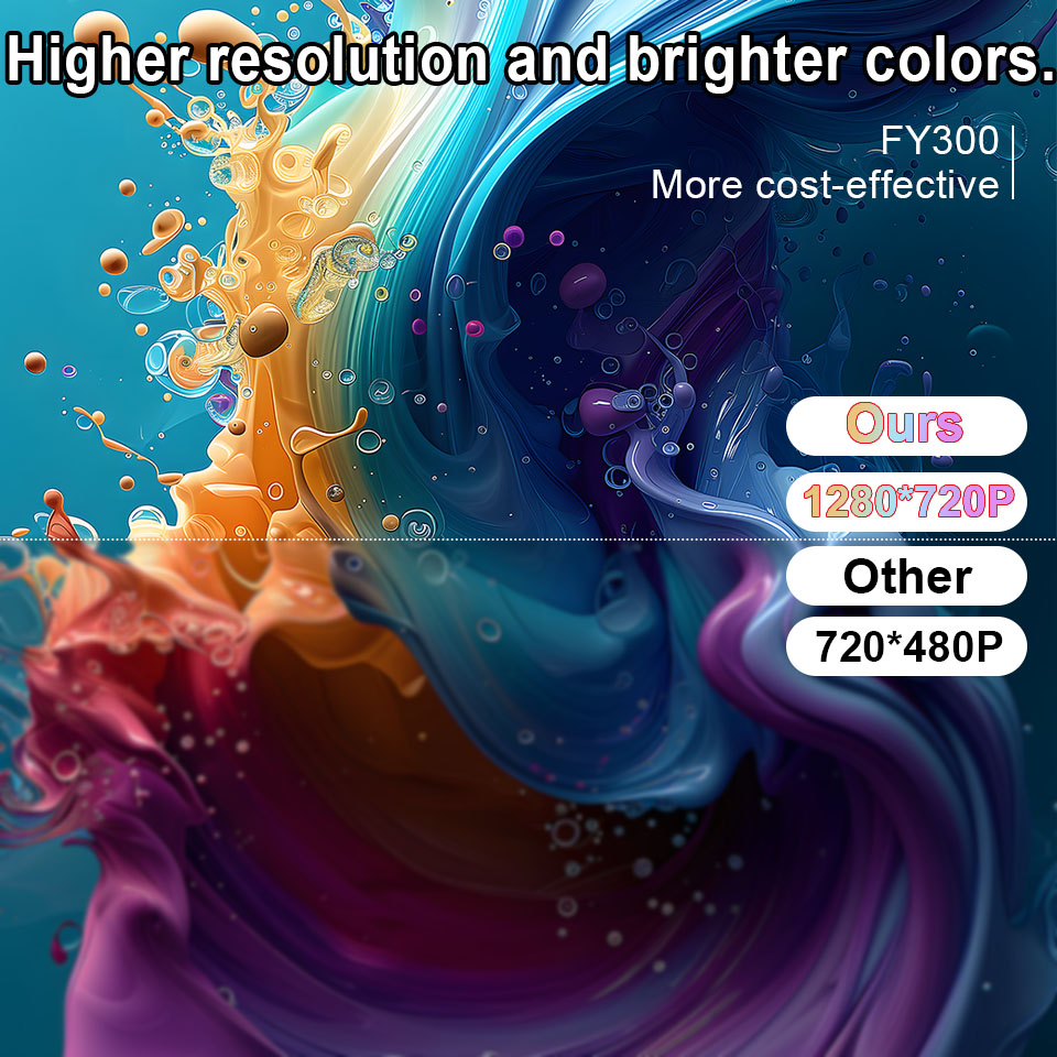 KaiAqua Mini Portable Projector FY300 4K Dual Wifi 260 ANSI Allwinner BT 5.0 1080P 1280*720P Home Cinema Outdoor Projetors