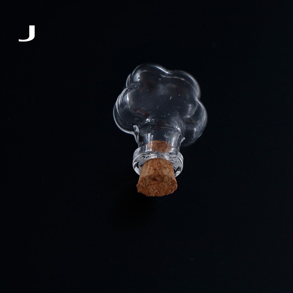 10 Shapes Mini Glass Bottles Key Chain Pendants Small Wishing Bottles With Cork Vial Arts Jars For Bracelets 2.4cm: 10