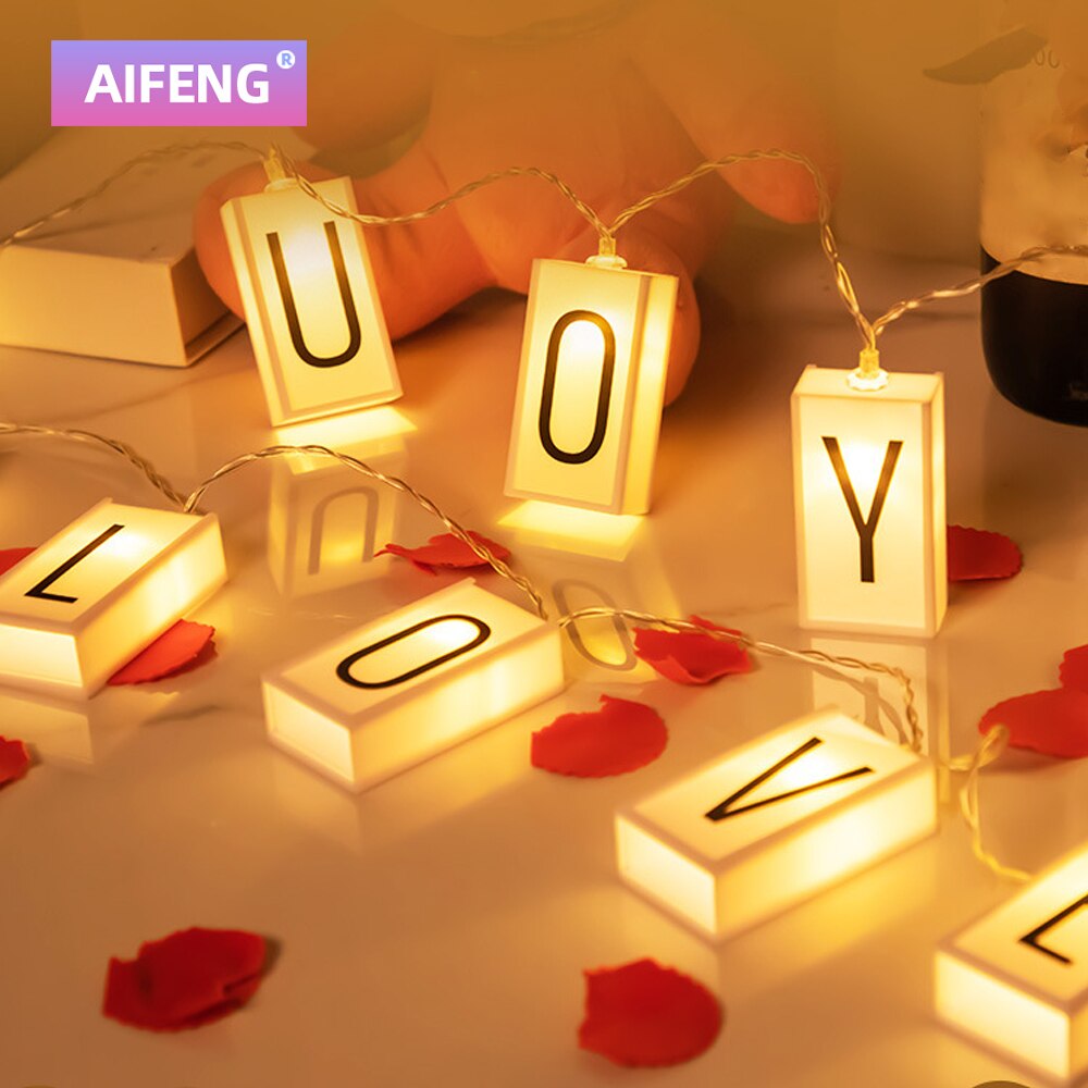 AIFENG 1.5m 3m DIY Letter Light String Happy Birthday Room Lights Decor Battery Power LED Light Room Bedroom String Lights