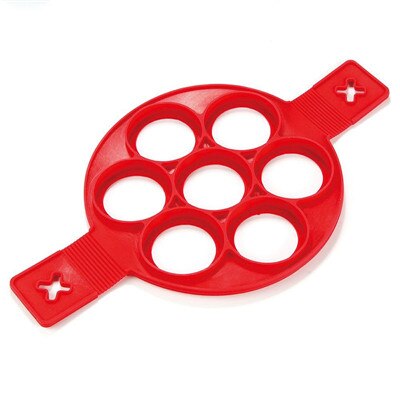 Egg Ring Non-stick Silicone Round Egg Ring Pancake Mold Reusable Silicone Non-stick Pancake Machine Egg Ring Machine (1PCS): 1pc round 7 holes