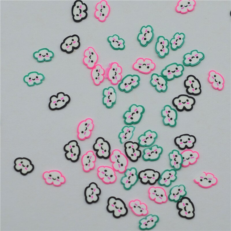 5 stk skjønnhet kawaii himmel spiral regnbue kjærlighet på pinne godteri polymer leire cabochons flatback til gjør-det-selv-telefondekorasjon: Skyblanding