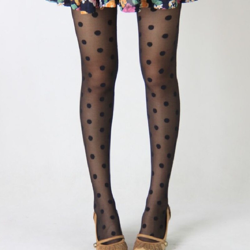 Vrouwen Panty Klassieke Kleine Polka Dot Zijden Kousen Dunne Dames Vintage Faux Tattoo Kousen Panty Vrouwelijke Kousen