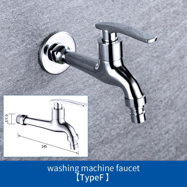 Outdoor Garden Faucet Tap Washing Machine Faucet Brass Kitchen Bathroom Sink Tap Mop Pool Water Taps: Type F