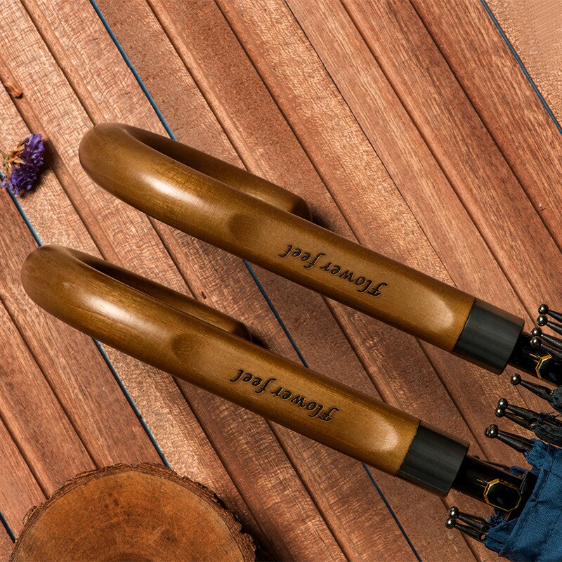 Versterken tegen wind en regen Paraplu Wind Proof Hout Lange handvat paraplu grote paraplu BUSINESS REGEN VOLLEDIG AUTOMATISCHE