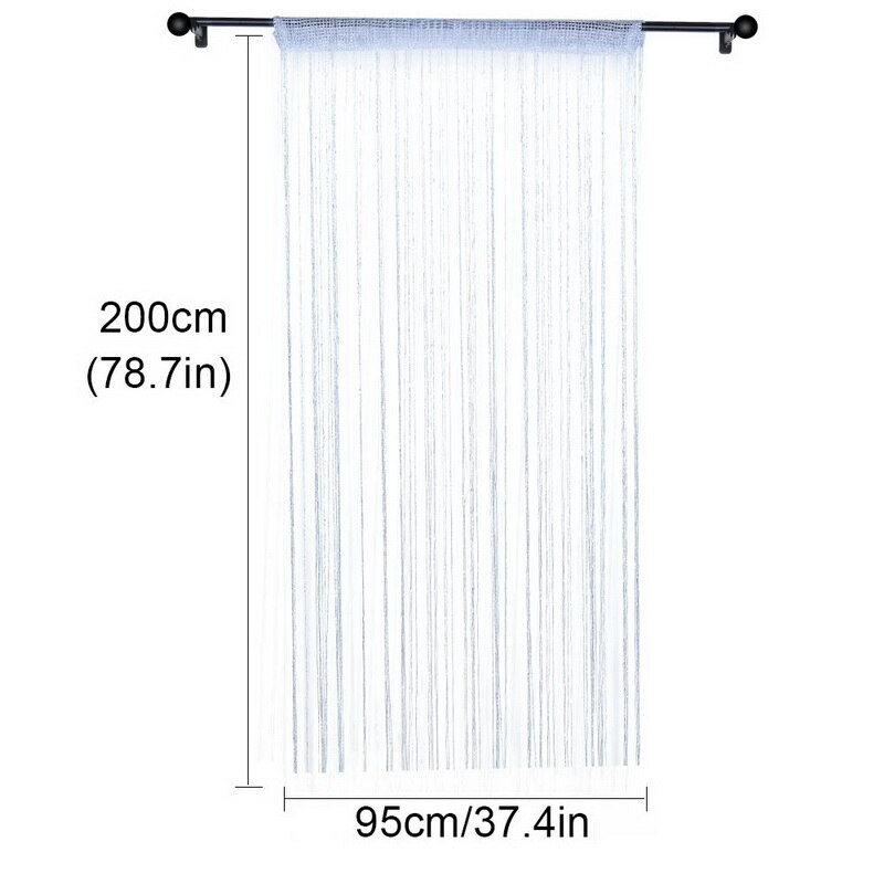 Kleurrijke String Chain Gordijn Shiny Kwastje Lijn Gordijnen Venster Deur Divider Drape Woonkamer Decor Volant Woondecoratie: B-silver gray