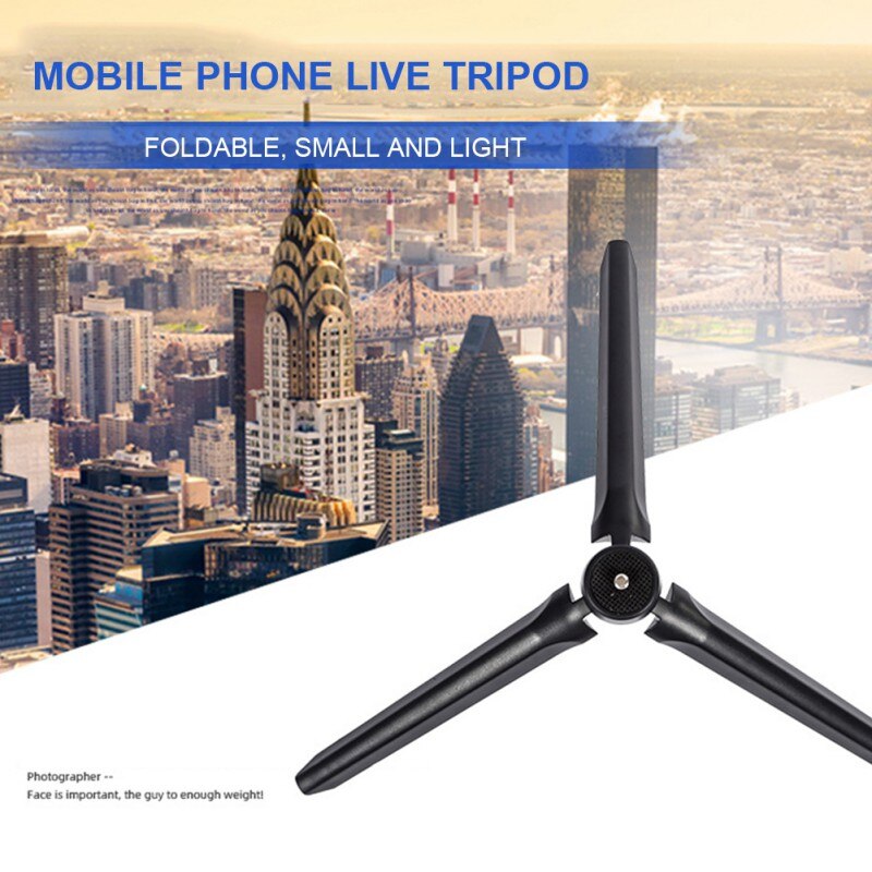 Tornillo estándar de cámara de 1/4 pulgadas ABS + Metal negro portátil, Mini empuñaduras de trípode, estabilizador para cámaras, teléfono y proyector