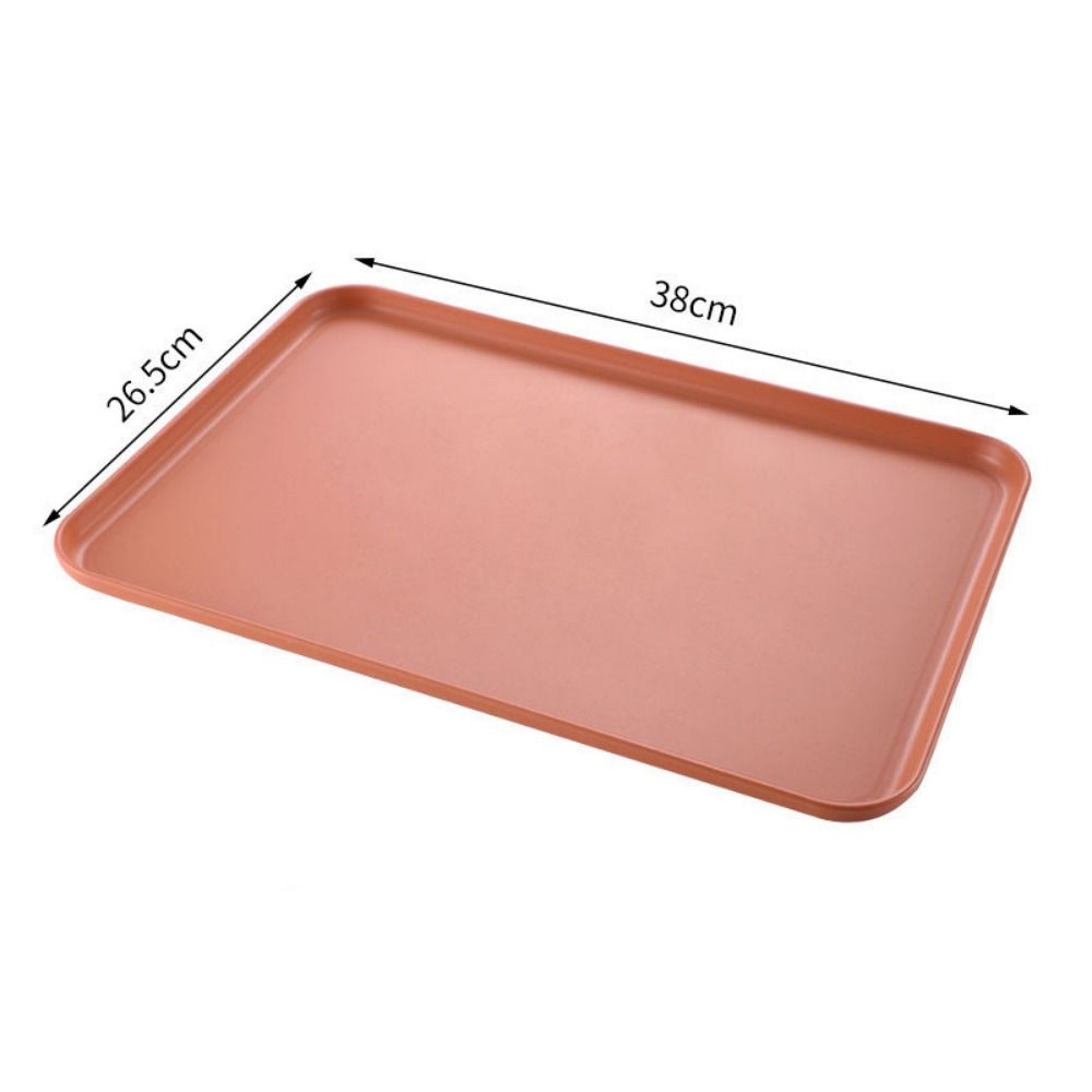 Plastic Wheat Straw Storage Tray Eco-friendly Large Capacity Rectangular Serving Tray Exquisite Fruit Salad Tray Hotel: Red
