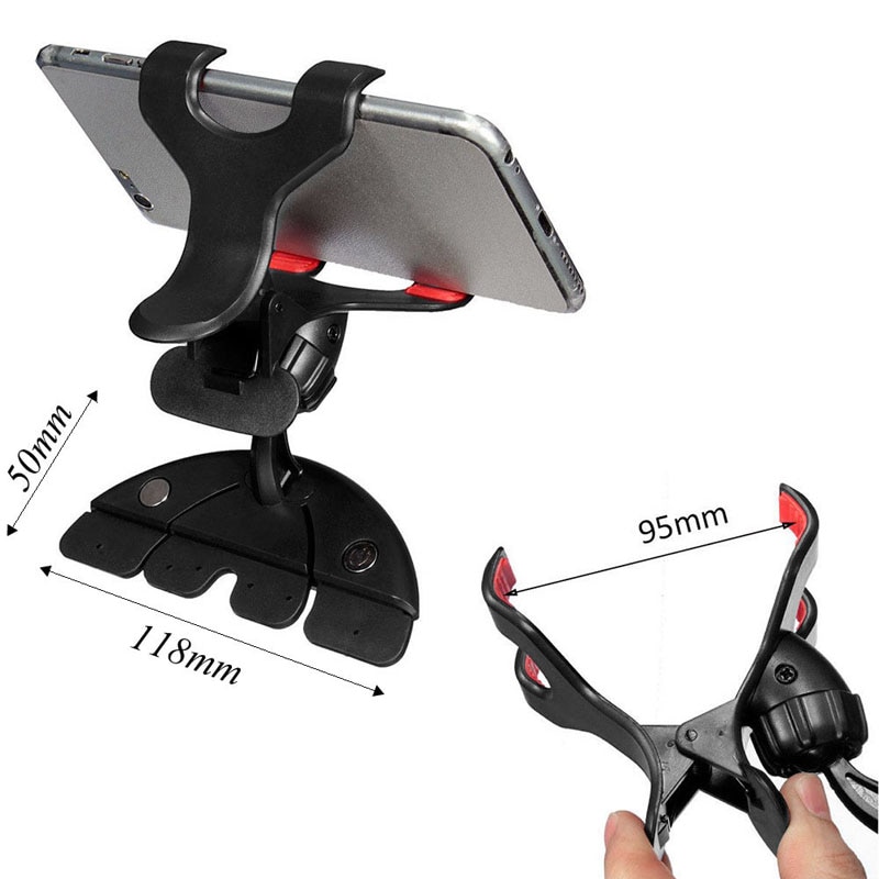 360 universell bil cd-hållare clip mount vagga ställ för mobiltelefoner gps