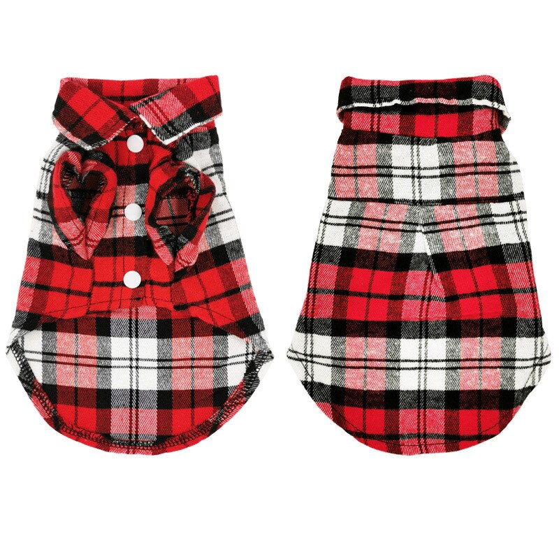 Kæledyrsskjorte sommertrykt hundeskjorte i engelsk stil kortærmet åndbar alsidig hund cool skjorte plaid kæledyrstøj
