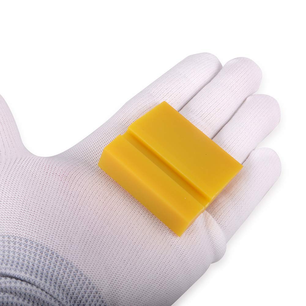 FOSHIO 4PCS 5cm Silicone Squeegee Vinyl Car Wrap Rubber Blade Window Tint Cleaning Tool Water Snow Ice Scraper Sticker Remover