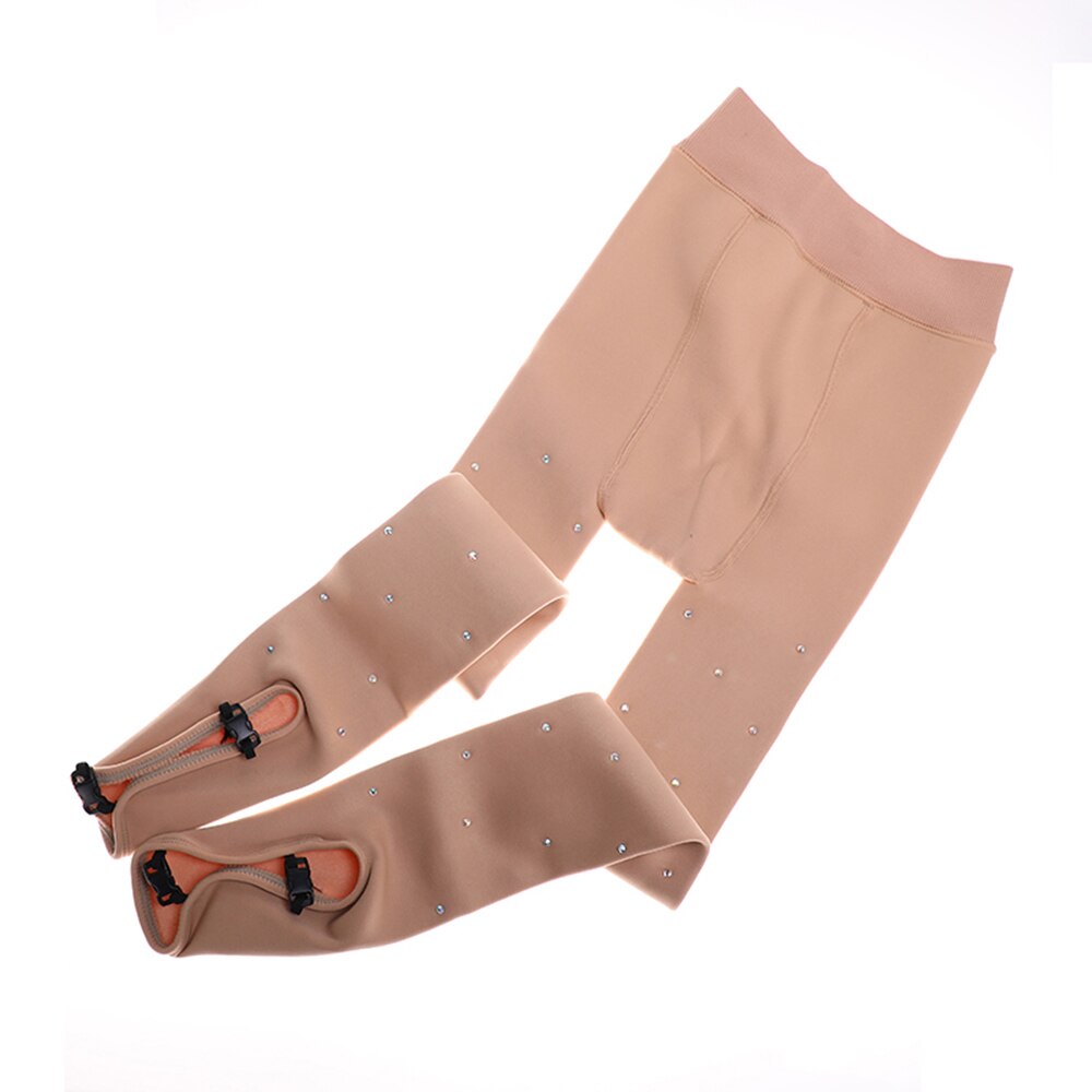 Calcetines de patinaje sobre hielo para niñas y mujeres, medias de de Color Nude para Ballet, salón de baile y Patinaje: Dots / S