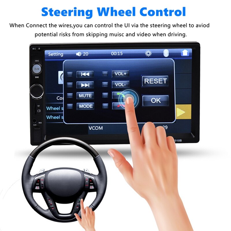 7- zoll-tft-touchscreen-autoradio mit multimedia-funktion,  mp5- player-unterstützung (sd/usb/aux), ukw-radio
