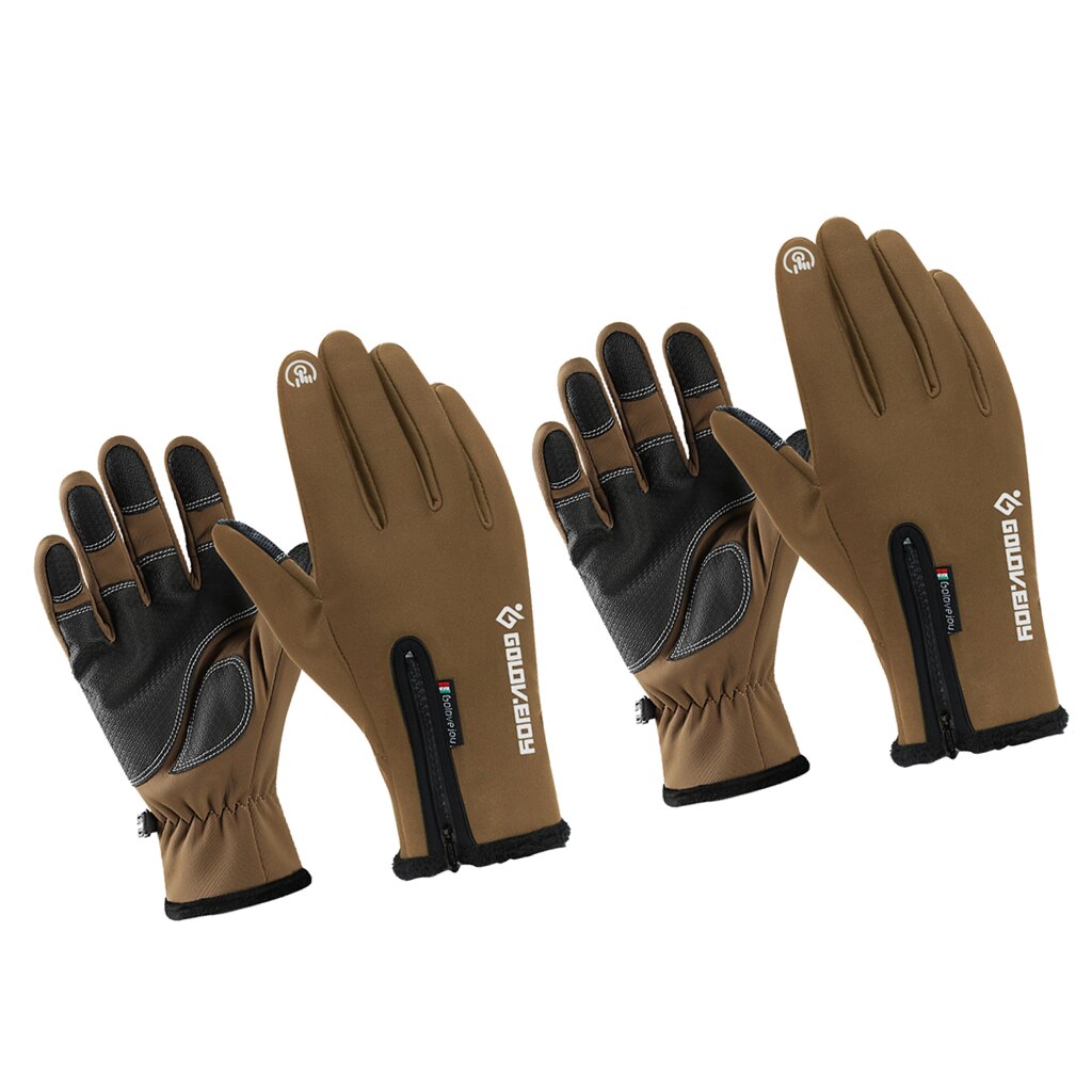 Gants chauds coupe-vent pour écran tactile, 2 paires, doigt complet, pour cyclisme, pêche, chasse