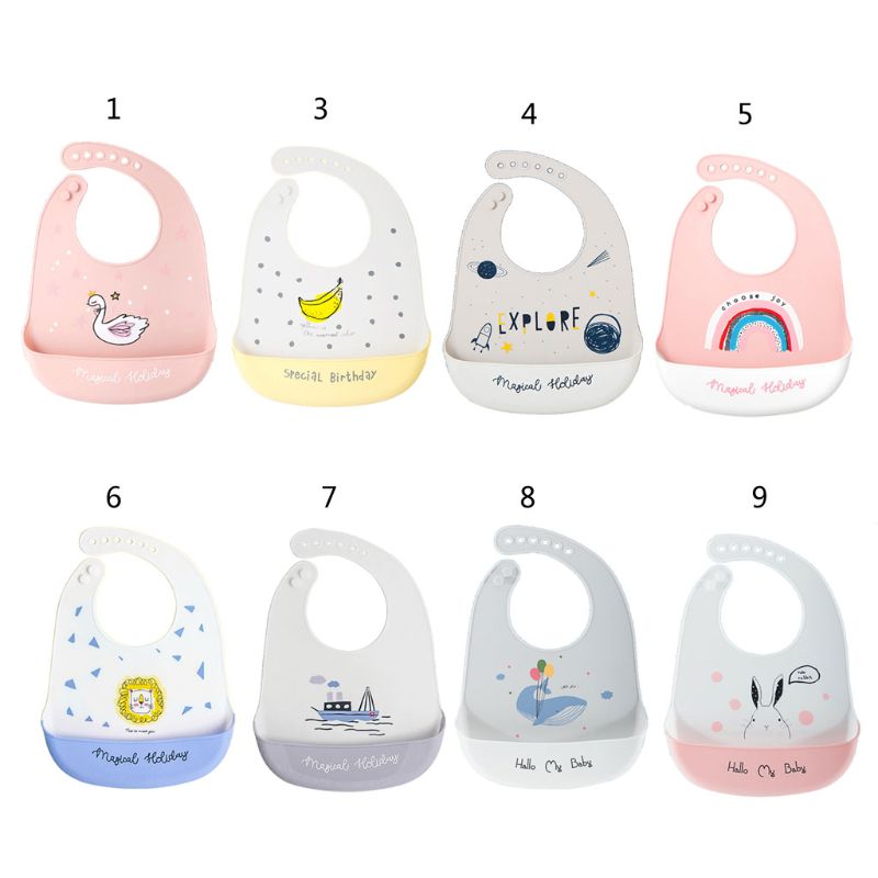 Peuter Baby Feeding Slabbetjes Baby Waterdicht Voedsel Catcher Pocket Zachte Siliconen Feed Speeksel Handdoek