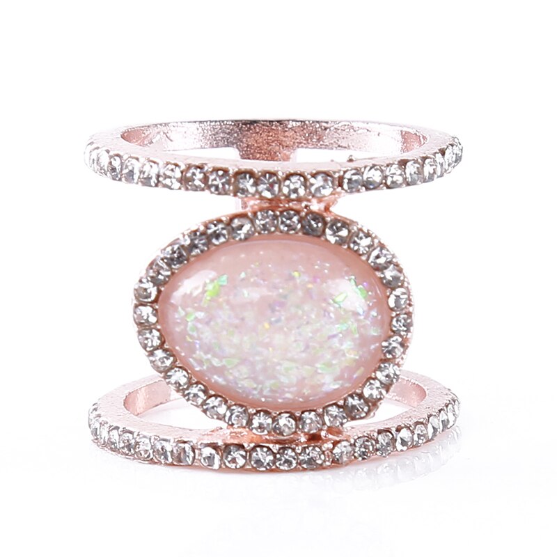 Prachtige Crystal Maansteen Ringen Voor Vrouwen Eenvoudige Sieraden Belofte Datum Engagement Trouwringen