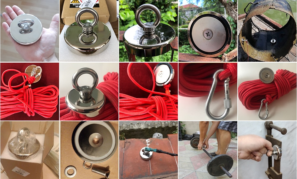 163kg Strong Magnet Fishing Powerful Magnetic Salvage Fishing Hook Magnets Tool Search Magnet Aimant Puissant Neodymium Magnets