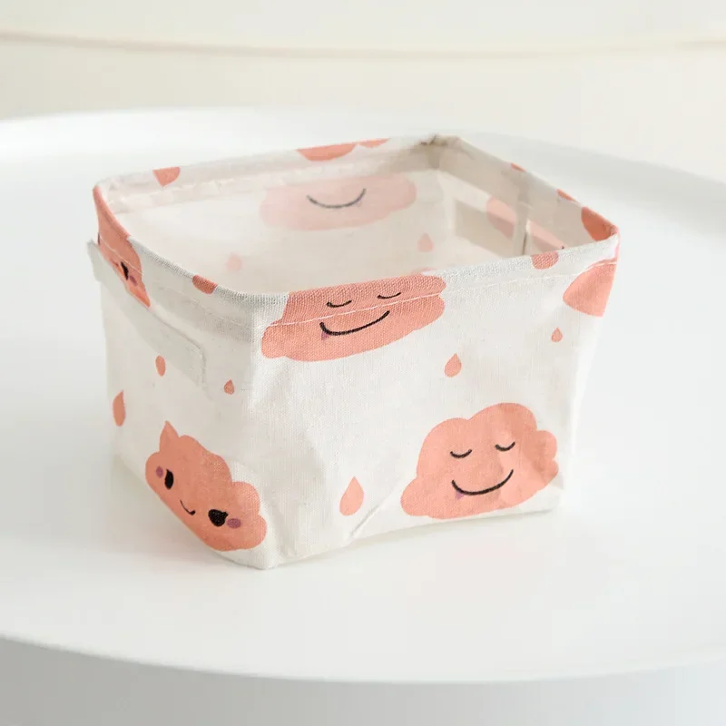 Waterproof Linen Storage Basket for Toys, Sundries, Cosmetics, Underwear and Office Stationery, Desktop Storage Organizer: MULTI