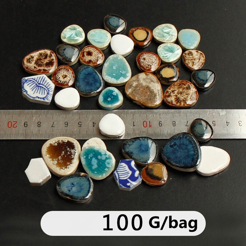 100g mozaika ceramiczna fragmenty niebieskie i białe kawałki porcelany rzemiosło materiały kolaż małe płytki DIY kreatywna artystyczna dekoracja: Color mixing