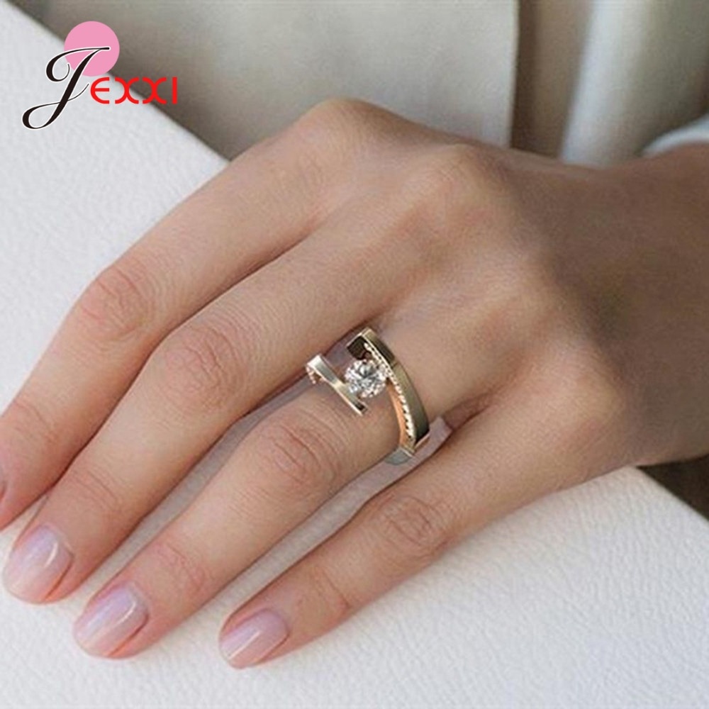 Fine 925 Sterling Silver Statement Finger Rings Punk Wide Band Shining Cubic Zircon Stones Handmade Hip hop Jewelry for Women