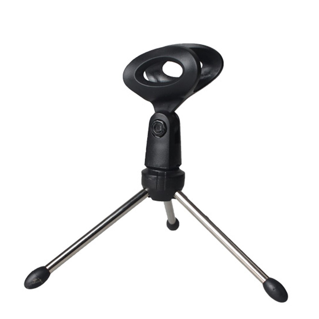 Microphone Desk Stand Desktop Tabletop Mic Clip Folding Tripod Home Studio