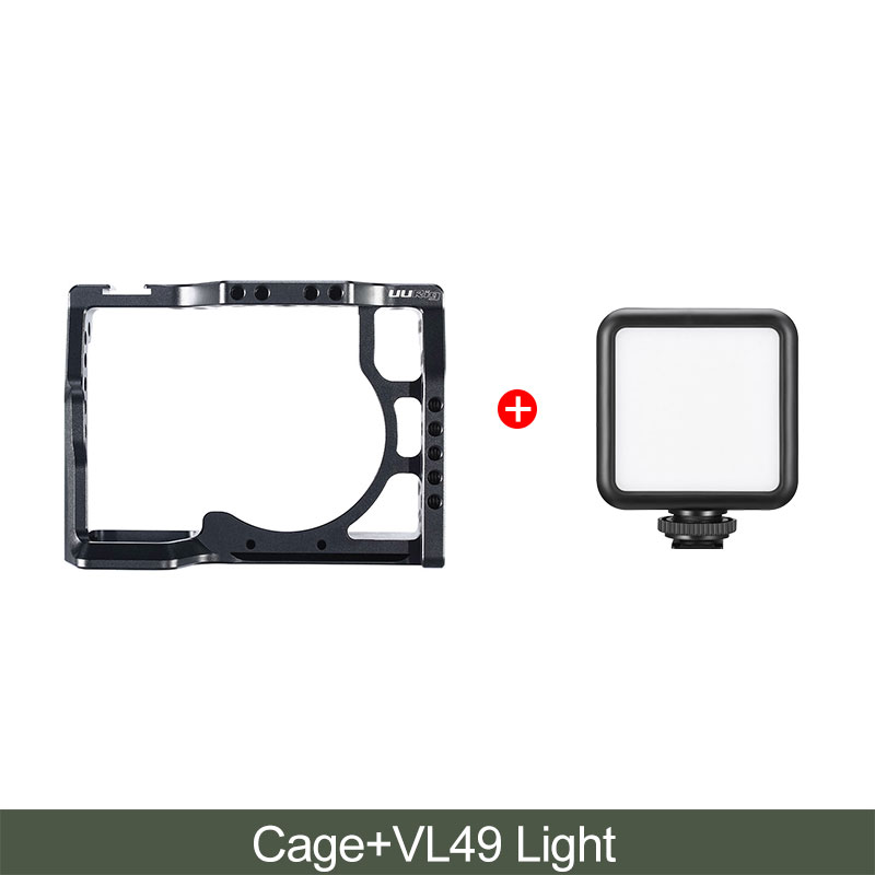 Uurig C-A6400 Metalen Camera Cage Rig Voor Sony Alpha A6400 Hand Grip Camera Rig Dslr Camera Accessoires: cage with VL49